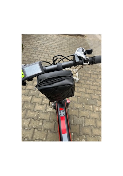 Elektrikli Bisiklet Çanta - Deri Çanta - Scooter Çanta-saklama Alanı Siyah