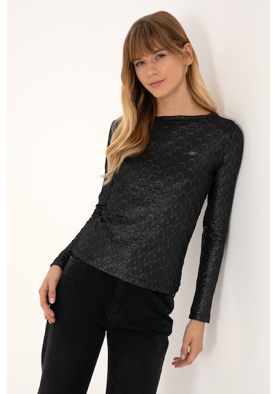 U.S. Polo Assn. Kadın Siyah Bisiklet Yaka Sweatshirt 50309441-VR046
