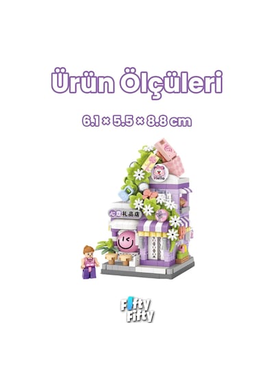 Loz Micro Block Serisi Hediye Dükkanı 420 Parça Dekoratif Oyuncak Yapım Seti Yapı Blok Fflz-8867