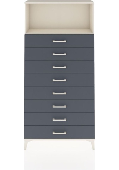 Arges Dolap Tek Raflı 8 Çekmeceli 88x30x182 Aytaşı-antrasit Aytaşı