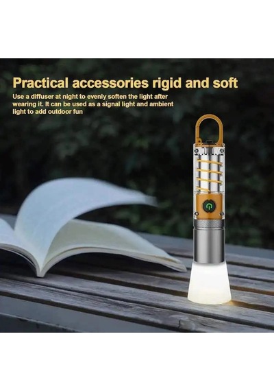Peakstar Ps-8915 10w Zoomlu Led Powerbank Özellikli Şarjlı Kamp El Feneri Çok Renkli