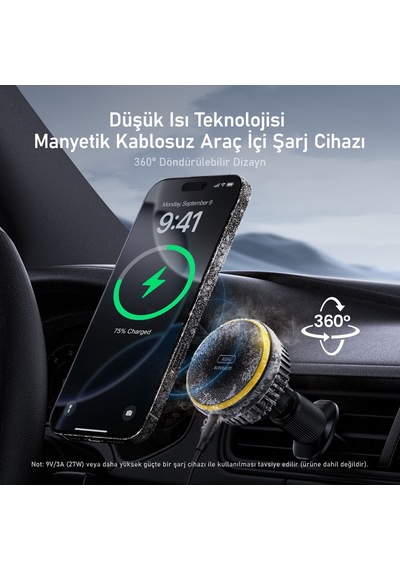 Aohi Superauto 65w Araç İçi Şarjı, Kendinden Soğutmalı Telefon Tutucu