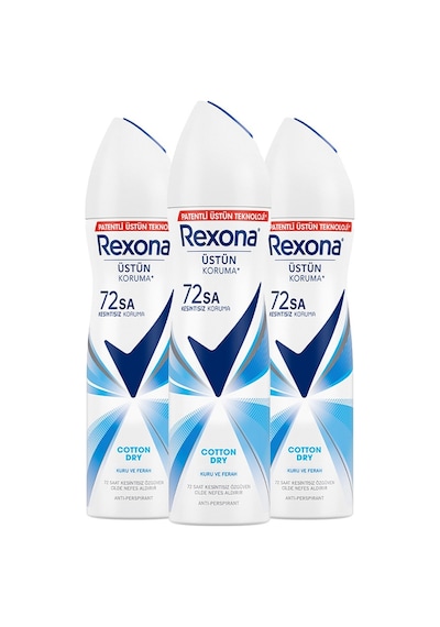 Rexona Cotton Dry 72 Saat Kadın Sprey Deodorant 3 x 150 ML
