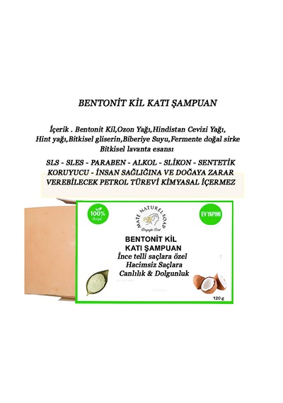 Mate Naturel Bentonit Kil Katı Şampuan 120 G