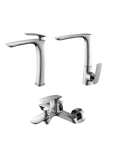 Newarc Slim 121001-121511-121 Çanak Lavabo Banyo Evye Batarya Set Krom