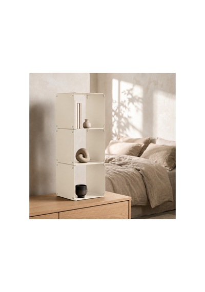 Node 3'lü Modüler Metal Tezgah Üstü Mutfak Rafı Ve Kahve Köşesi Standı 49x16 Cm Krem - 943947129 Krem