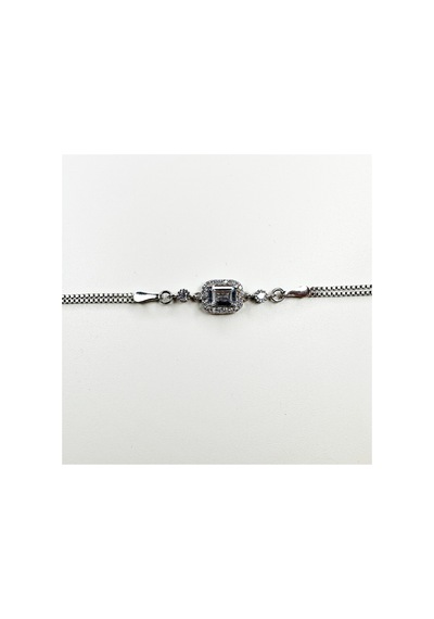 925 Ayar Gümüş Baget Zirkon Taşlı Halo Kadın Bileklik Şık Hediye 22 Cm Gümüş - 865391074 Gümüş