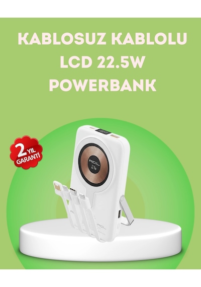 Lcd Göstergeli Manyetik Powerbank Type C Usb Girişli Çok Renkli