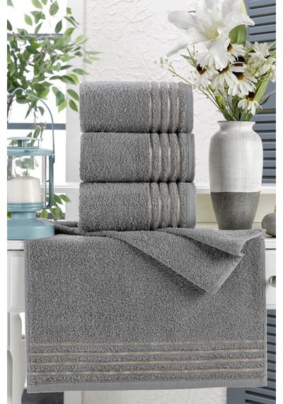 Casnack Diana Havlu Seti 4'lü 800gr. 50x90cm - Antrasit