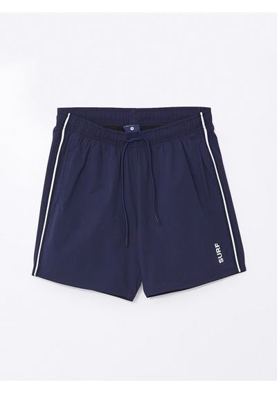 Lcw Swımwear Lacivert Kısa Boy Baskılı Erkek Deniz Şortu