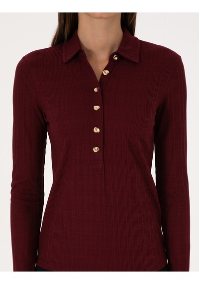 Pierre Cardin Kadın Vişne Bluz Örme 50309153-vr223 Vişne