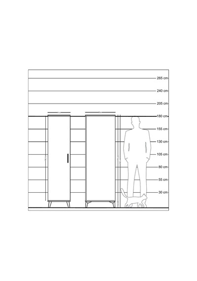 Kronos Dolap 4 Raflı Tek Çekmeceli Tek Kapaklı 44x59x182 Aytaşı-çam Aytası
