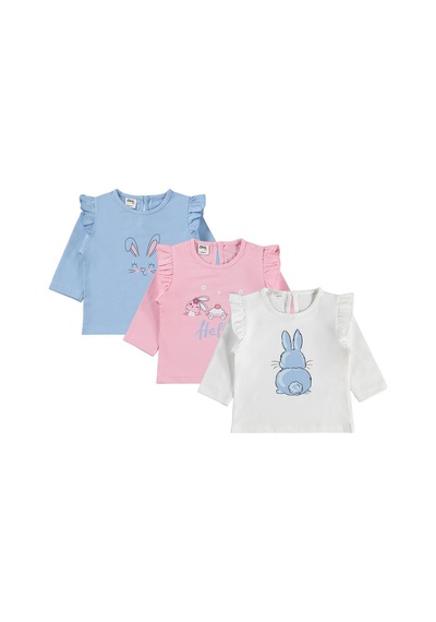 Civil Baby Tavşan Baskılı 3'lü Set 6-18 Ay Sweatshirt - Standart