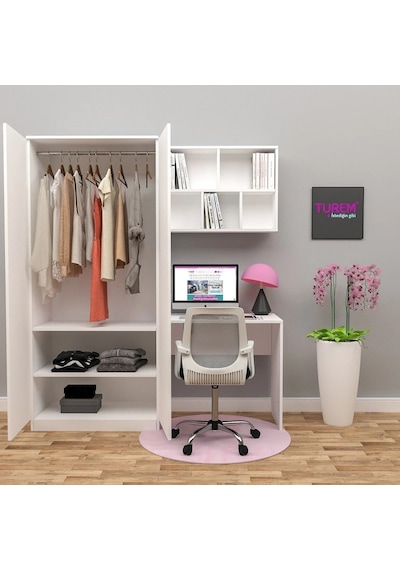 Navaro Özel Yapım Çalışma Masası Ve Gardırop Mdf Antrasit Navaro Özel Yapım Çalışma Masası Ve Gardırop Mdf Antrasit