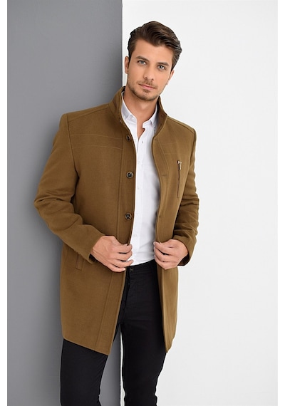 Plt8386 Dewberry Erkek Palto-Camel-Camel