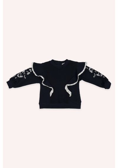 Kız Bebek Nakışlı Lacivert Sweatshirt Çok Renkli 2421GB08040