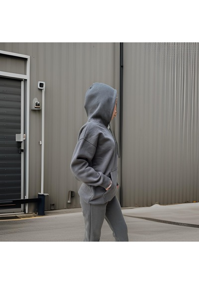 Ceyss Design Unisex Üç İplik Şardonlu Oversize Hoodieli Eşofman Takımı-haki Haki