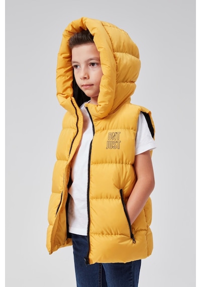 Benitto Kids Kapüşonlu Erkek Çocuk Şişme Yelek 51311 Hardal