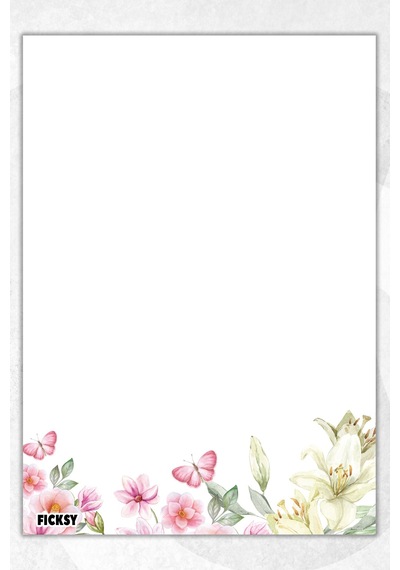 A5 Çiçek Bloknot Çizgisiz Defter - 50 Yaprak - Memopad - Notepad - Not Defteri - Not Kağıdı - 3098 Çok Renkli