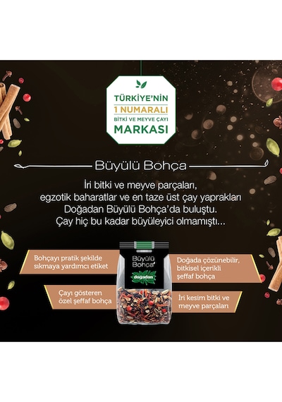 Doğadan Büyülü Bohça Masala Chai Baharatlı Karışık Siyah Süzen Poşet Çay 10'lu