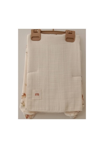 Minisse Çiçek Ve Geyik Baskılı Kruvaze Body Bej 3 Lü Takım 62 Cm Müslin Battaniyeli 4947 Bej Bej