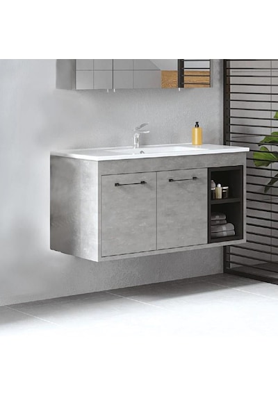 Denko Latte 100 Cm Mdf Retro Gümüş Banyo Dolabı Alt Modül, Lavabo Gümüş Denko Latte 100 Cm Mdf Retro Gümüş Banyo Dolabı Alt Modül, Lavabo Gümüş