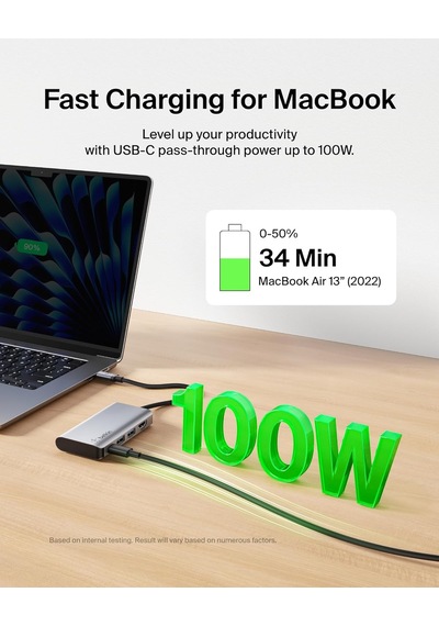 Belkin Usb C 4'ü 1 Arada Çok Bağlantı Noktalı Adaptör 4k Hdmi, U