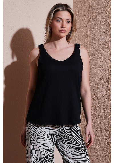 Fashion Friends Bayan Bluz 25y0513k1 Siyah Siyah