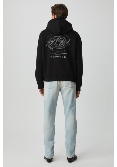 Grımelange Grımelange Legandary Erkek Yumuşacık Siyah Sweatshirt Siyah
