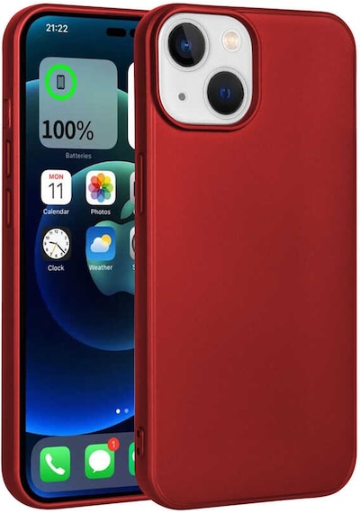 Apple Uyumlu iPhone 14 Tchs Premier Silikon Kılıf-kırmızı Kirmizi Kırmızı