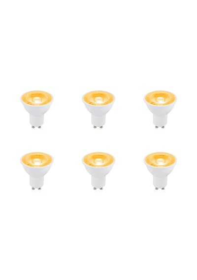 Zmr-121/b.aa 6 Lı 7w Gu10 Led Çanak Ampul Seti Amber Renk Mercekli 540lm Yüksek Verimli Aydınlatma