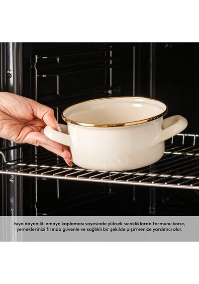 Emsan Solemar Emaye Karıştırma Kabı 24 Cm Bej