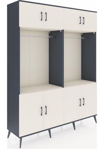 Hyperion Gardrop 10 Raflı 8 Kapaklı 2 Askılı 176x44x221 Antrasit-aytaşı Aytaşı Hyperion Gardrop 10 Raflı 8 Kapaklı 2 Askılı 176x44x221 Antrasit-aytaşı Aytaşı