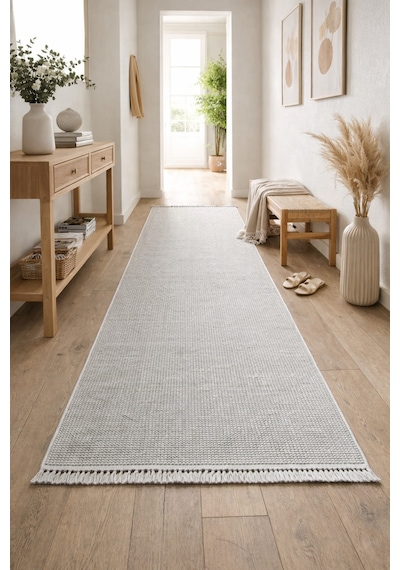 Mariesse Home Naturel Bukleli Yumuşak Dokulu Iskandinav Yolluk Modern Halı Oturma Odası Mutfak Halısı Koridor E603 Gri