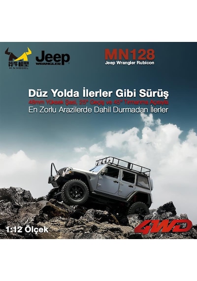 Mn Model Mn128 1/12 Jeep Wrangler Rubicon 4wd Rc Model Crawler Offroad Truck Uzaktan Kumandalı Araba Rtr Gümüş+dahili Işık Seti Mnmodel/mn128-sılver Mn Model Mn128 1/12 Jeep Wrangler Rubicon 4wd Rc Model Crawler Offroad Truck Uzaktan Kumandalı Araba Rtr Gümüş+dahili Işık Seti Mnmodel/mn128-sılver