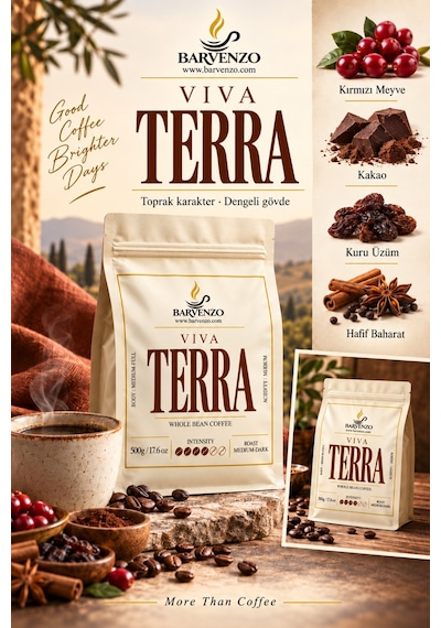 Barvenzo Viva Terra 500 G Dengeli Karakter Nitelikli Kahve French Press