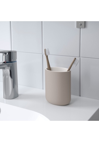 Ikea Ekoln Diş Fırçalık 6 X 9 X 11 Cm Bej