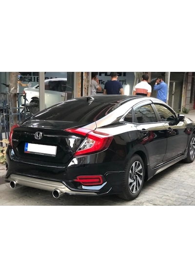Honda Civic Fc5 Turbo Arka Ek Plastik Siyah Difüzör 2016 2017 2018 2019 Arka-difizör-bodykit-ek