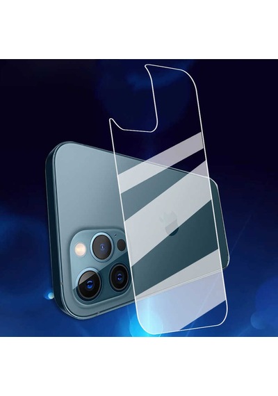 Ekılıf - Apple Uyumlu iPhone 13 Pro Max - Arka Kasa Koruyucu Back Maxi Glass Temperli Cam Arka Koruyucu - Şeffaf