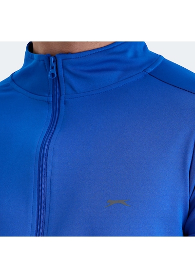 Slazenger RARELY Erkek Fermuarlı Dik Yaka Cepli Saks Mavi Eşofman Takımı