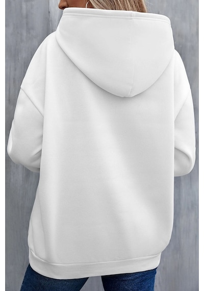 Uyguntarz Unisex Tiger Baskılı Sweatshirt beyaz