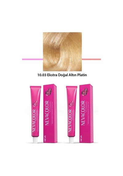 Hubrendy Tedarik 2 Li Set Premium 10.03 Ekstra Doğal Altın Platin - Kalıcı Krem Saç Boyası 2 X 50 G