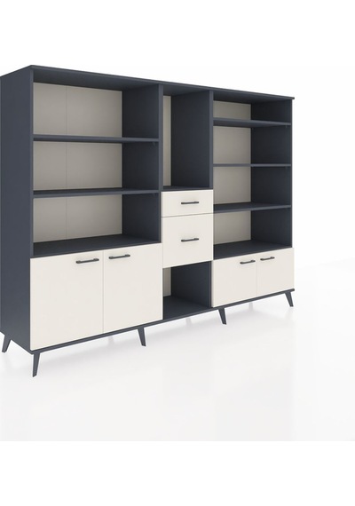 Hyperion Dolap 10 Raflı 2 Çekmeceli 4 Kapaklı 220x44x163 Antrasit Antrasit-aytaşı Hyperion Dolap 10 Raflı 2 Çekmeceli 4 Kapaklı 220x44x163 Antrasit Antrasit-aytaşı