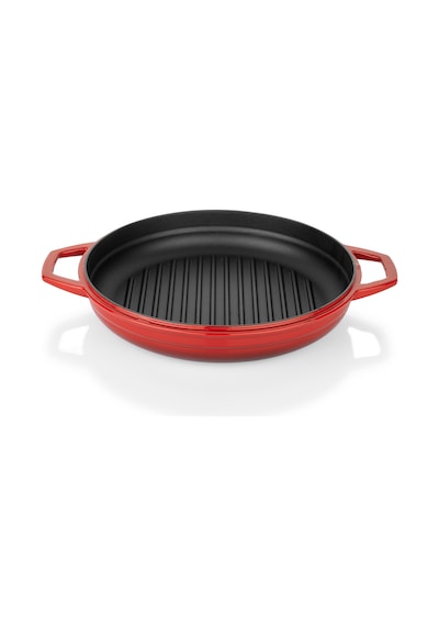 Schafer Guss Chef Döküm Yuvarlak Grill Tava Çift Kulplu 28Cm-1 Parça