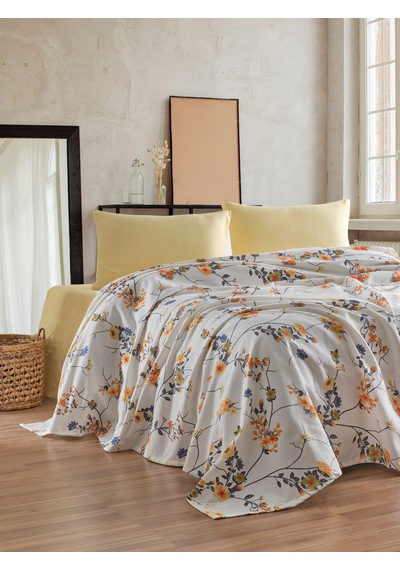 Loyal Home Çift Kişilik 4 Parça Pike Takımı 200x240 Cm Çiçekli