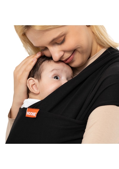 Noone Siyah Wrap Sling, Ergonomik Bebek Taşıma Şalı