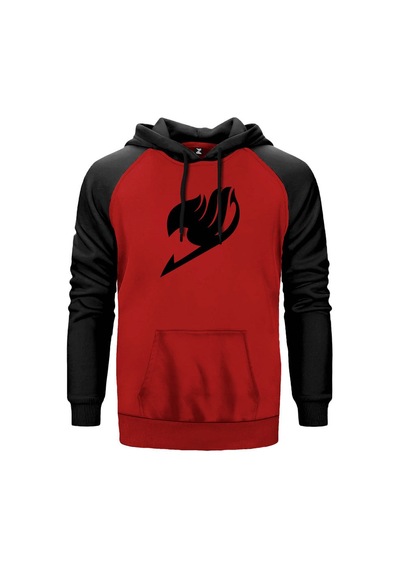 Fairy Tail Logo Gri Renk Reglan Kol Sweatshirt