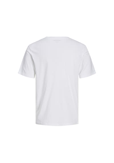 Jack & Jones Erkek Logo Detayli Bisiklet Yaka Tisört - Rush - 12298424 Beyaz