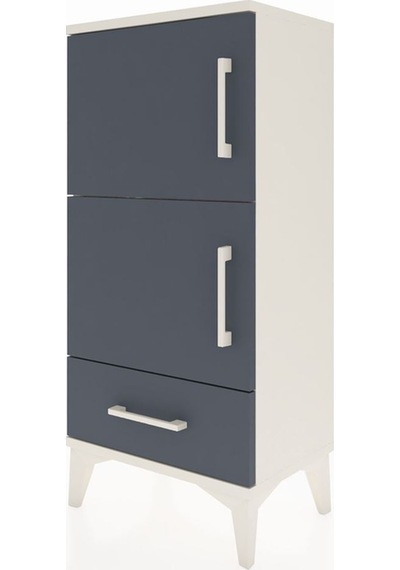 Arges Komodin 4 Raflı Tek Çekmeceli 2 Kapaklı 44x30x96 Aytaşı... Aytaşı