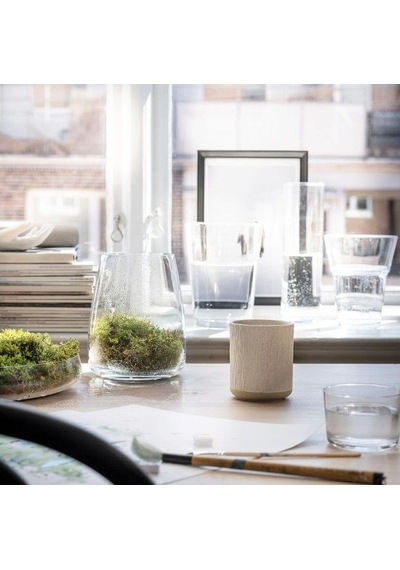 Ikea Sılkestrad Seramik Kaplı Kokulu Mum 8 X 10 Cm Meşe - Yosun Bej